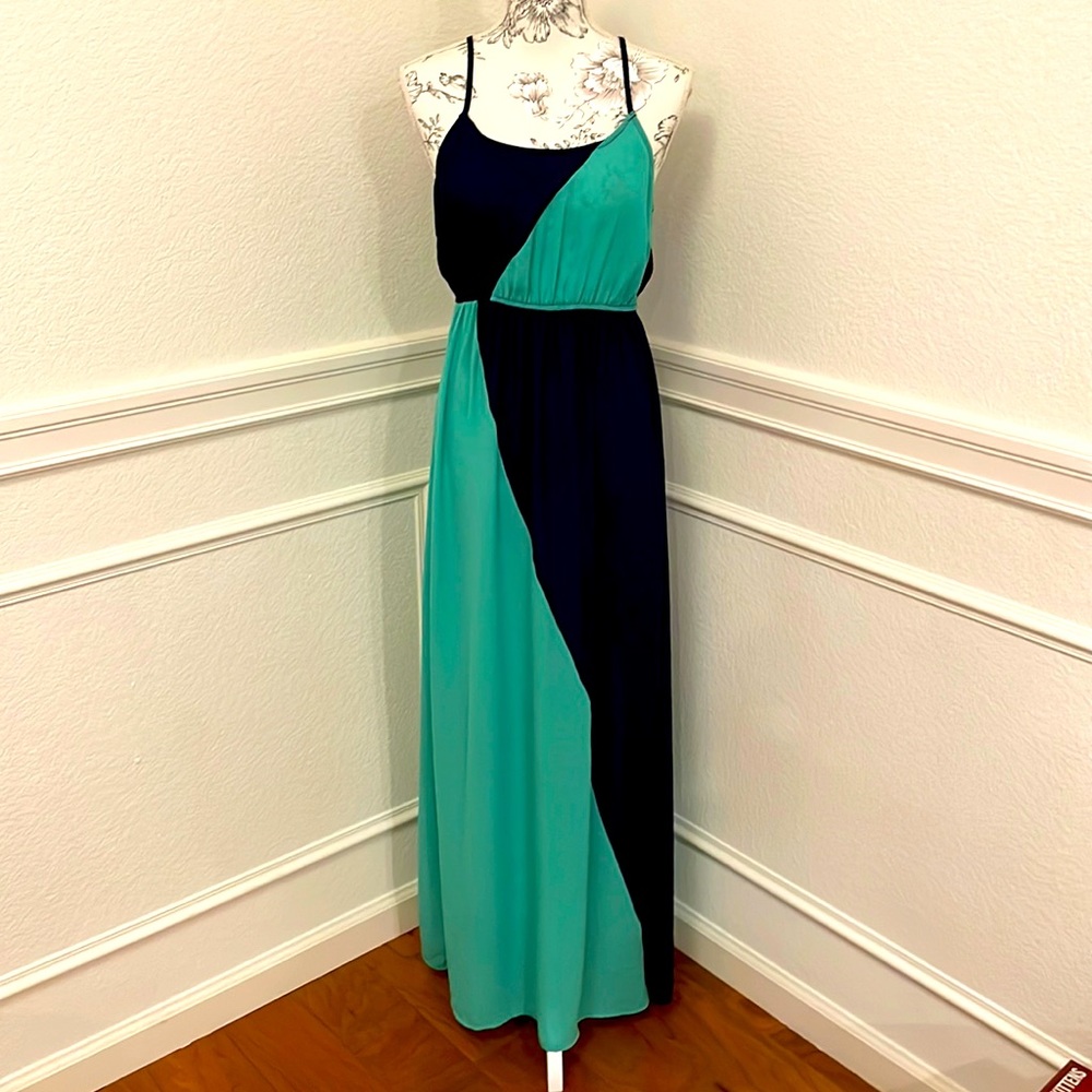 Striking blue maxi dress